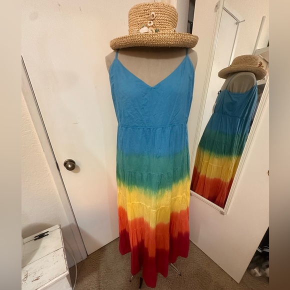 Jessica Simpson Rainbow Herbs 100% Cotton Lined Sundress NWT Size XL - Picture 4 of 13